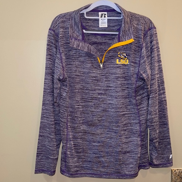 Russell Athletic Tops - LSU Tigers Russell Athletics 1/4 Zip Pullover
